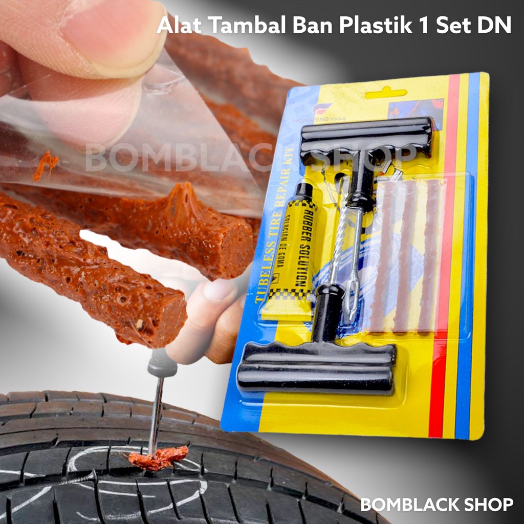 DN Alat Tambal Ban Plastik 1 Set Tubles Ban Mobil Motor Sepeda Roda Bocor Tubeless Tubbles TERMURAH