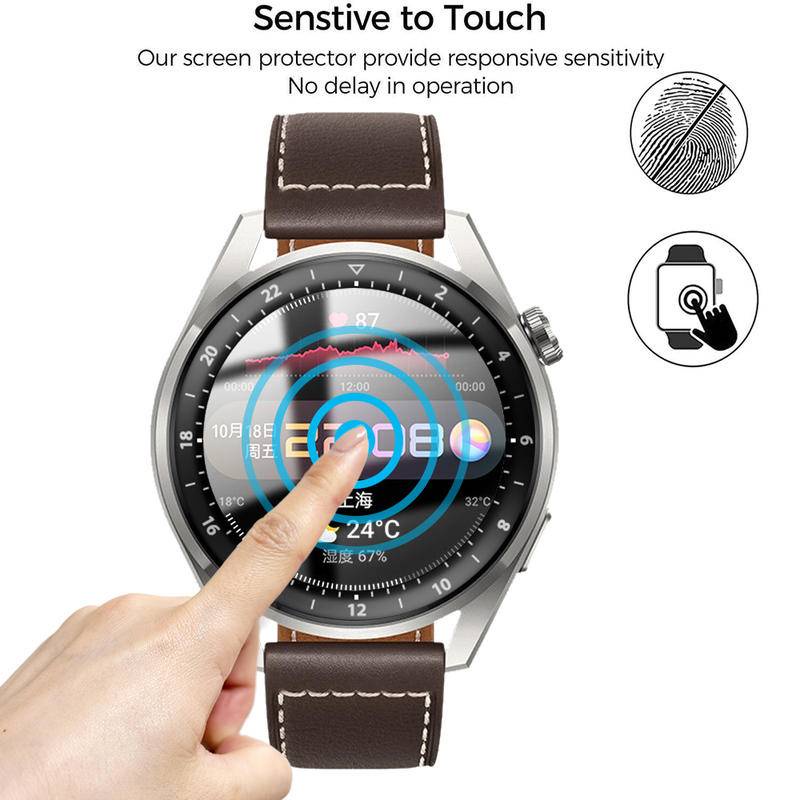 5d Soft Fibre Glass Film Pelindung Untuk Huawei watch Gt3 2 Pro 2e 42mm 46mm 43mm Full Curved Cover Screen Protector Untuk Huawei watch 3pro Fit 2d Smartwatch Film