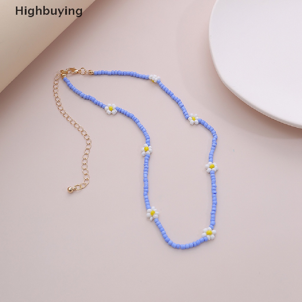 Hbid Bohemian Bead Flower Choker Kalung Kerah Klavikula Rantai Kalung Perhiasan Hadiah Glory