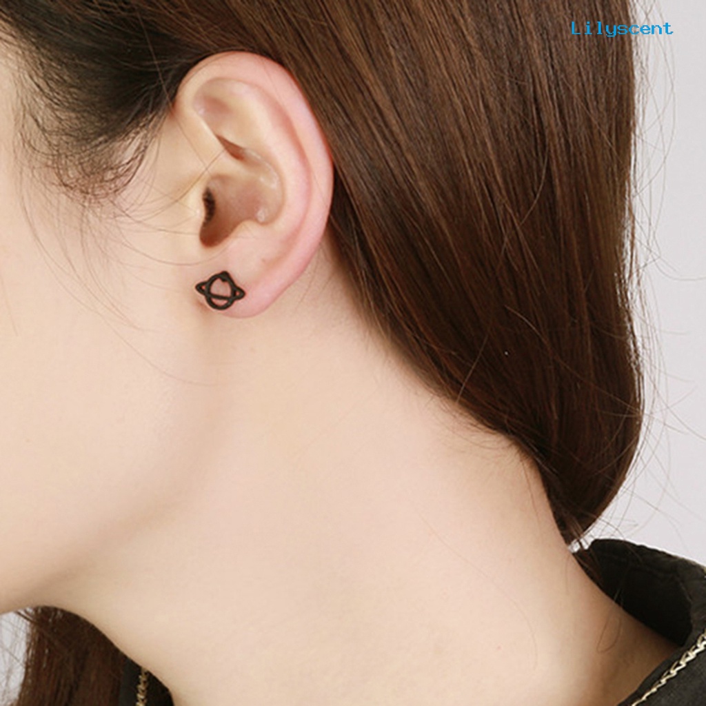 [LS] Ear Studs Anting Stud Bentuk Saturnus Bahan Alloy Anti Korosi Ramah Lingkungan Untuk Anak Laki-Laki