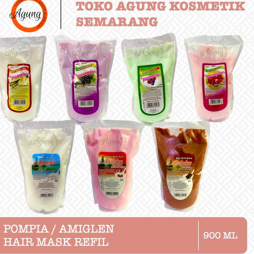 TERMURAH  Pompia Hair Mask Amiglen masker rambut 900 gr