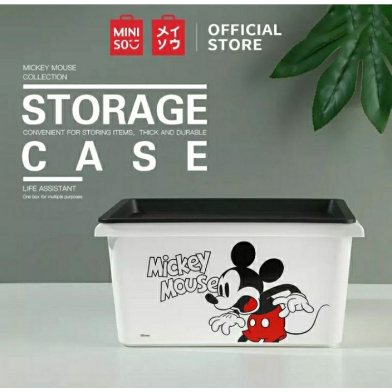 Miniso Kotak Penyimpanan Koleksi Mickey Dengan Penutup