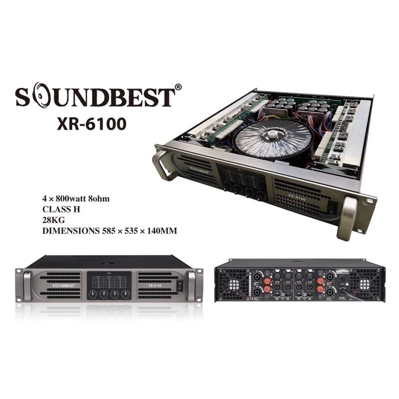 Power Amplifier Soundbest XR 6100 Original Amplifier 4 Channel Class H