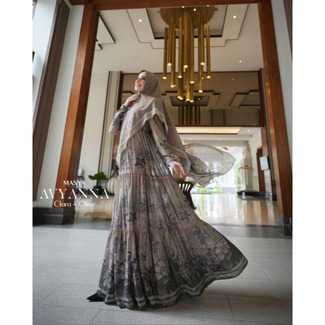 [MADENIA SYARI_MASYA] GAMIS SYARI TERBARU / DRESS SET PRINTING " CLARA SET " by MASYA
