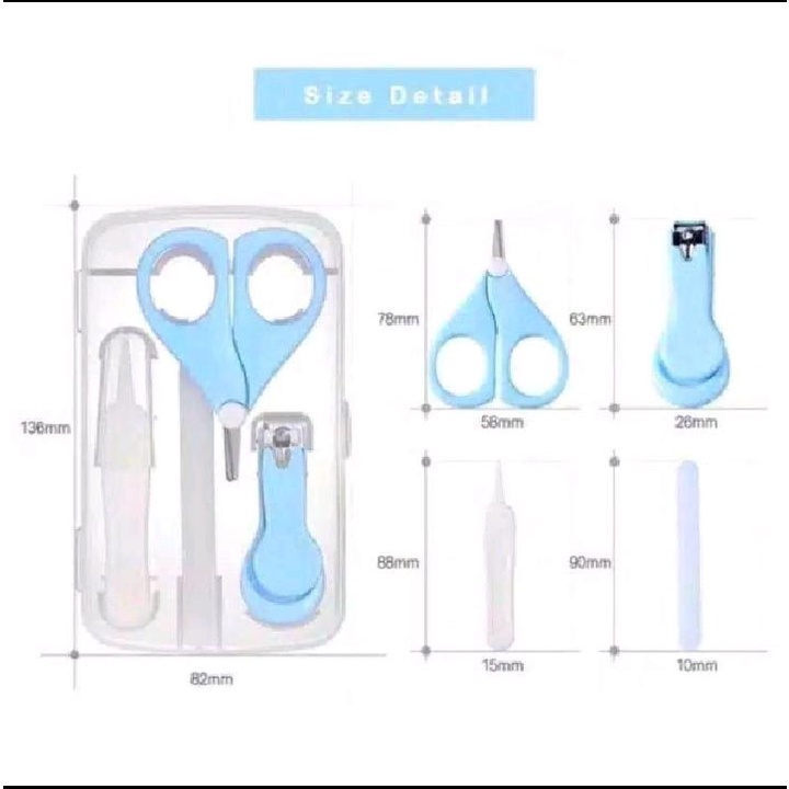 Set Alat Gunting Kuku Baby Care 4in1 Lengkap Dengan Kotak Penyimpanannya Manicure Set Bayi set Gunting Kuku anak Grooming set