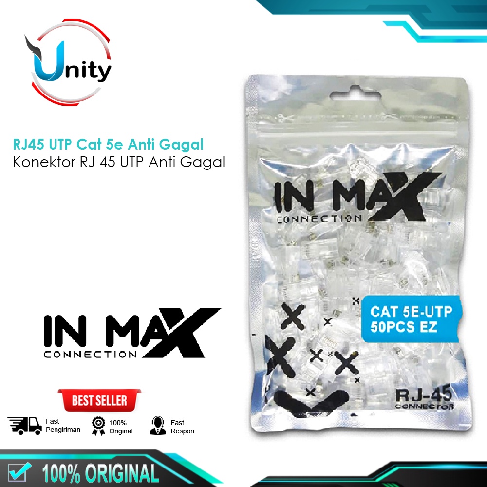 Konektor RJ45 Anti Gagal Cat 5e Kabel LAN UTP Connector RJ45 Anti-Gagal Cat5e 1pack High Quality
