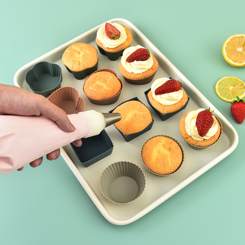 Mi.more Muffin Cup Silicone 16Pcs/24Pcs Cupcake Reusable Cups Cetakan Cake Mold Kitchen DIY Bakeware Maker Tools