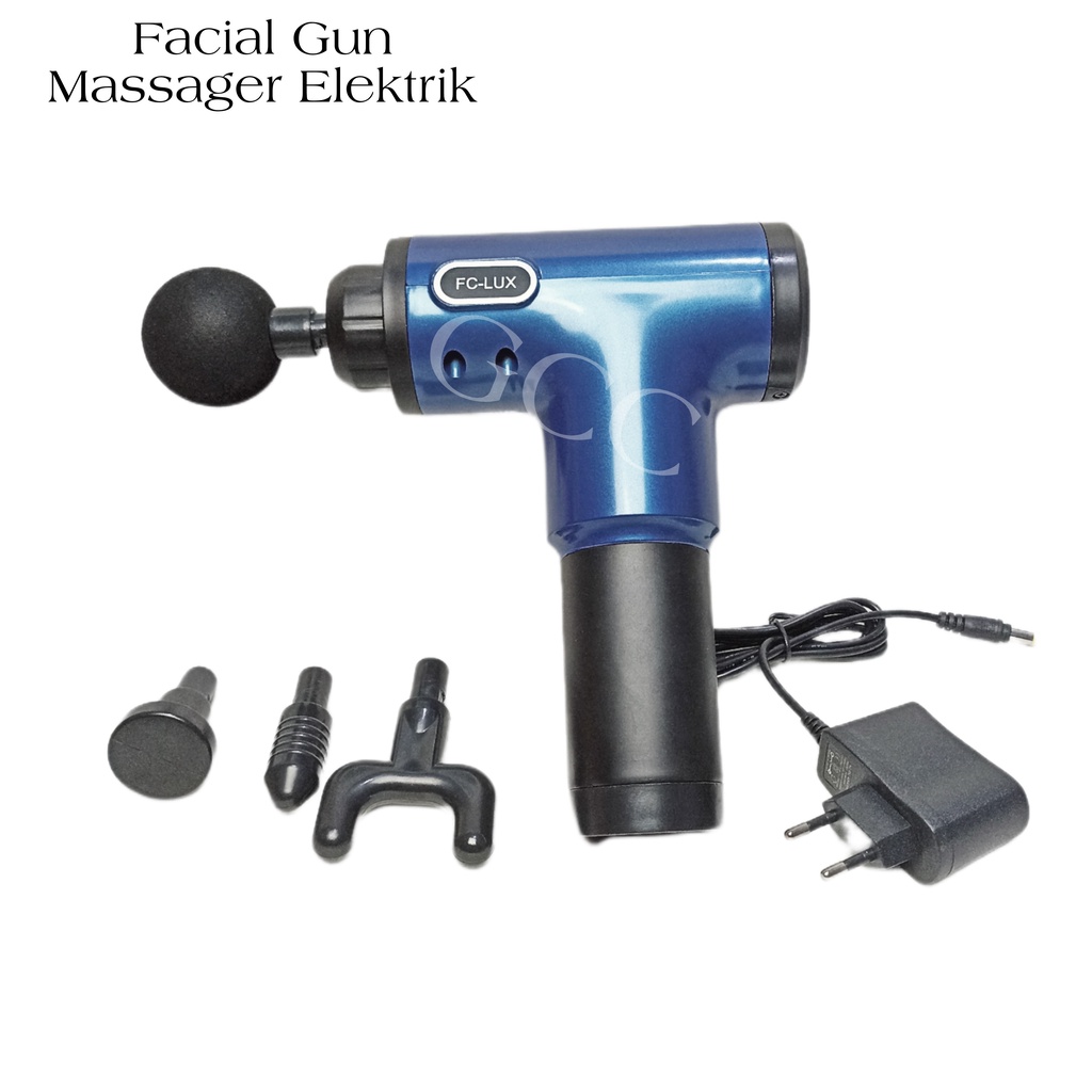 A1 Alat Pijat Listrik Getar Modren Terapi Rilex Otot Dan Fitness Facial Gun Muscle Massager 4 Mata - Original