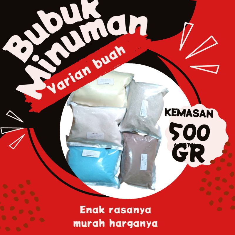 

Serbuk minuman rasa buah buahan 500 gr Sangat Cocok Untuk Berbagai Usaha Minuman Es Kekinian