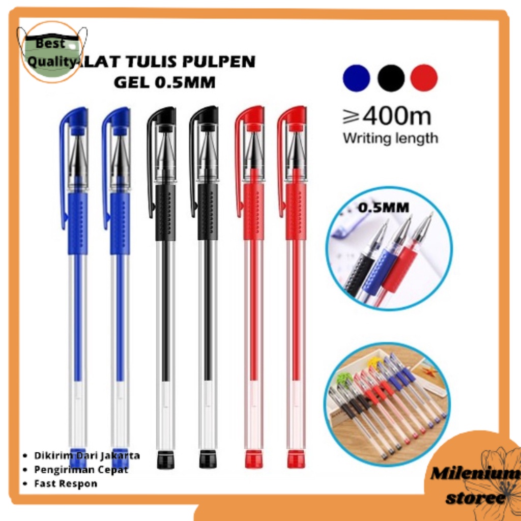 

Pulpen Gel Ink Pen 0.5mm Alat Tulis Perlengkapan Sekolah Kantor Pena Tinta Gel 3 Warna MS
