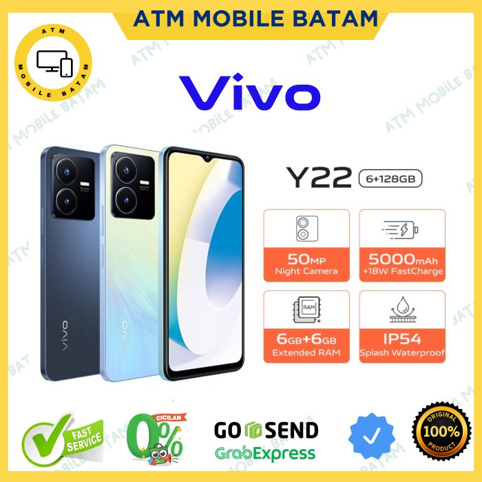 VIVO Y22 RAM 6/128 BARU/NEW GARANSI RESMI