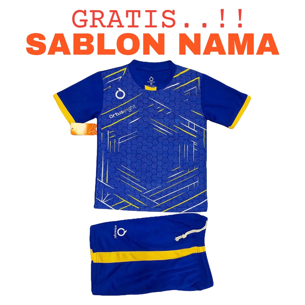 ( FREE SABLON NAMA ) Baju olahraga anak laki/perempuan sepak kaos bola futsal badminton bulutangkis voli tenis uisa 5-13tahun