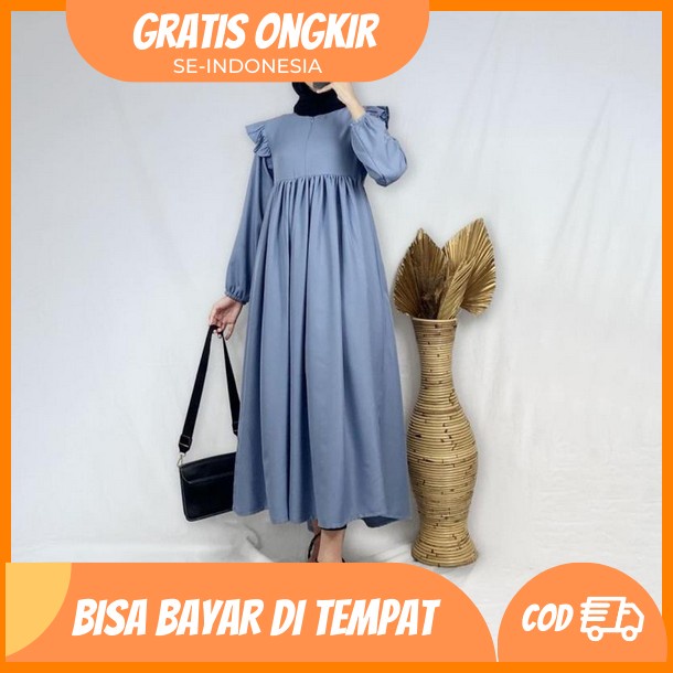 Gamis Muslim Terbaru Gamis Import Korean Style Fashion Wanita Muslimah Terlaris 2023 Rumaiya Dress M