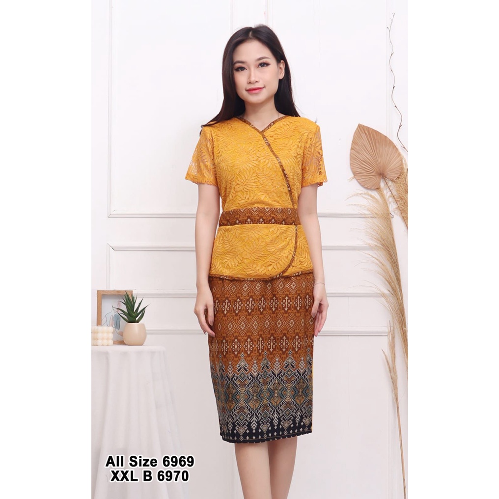 New Sisca stelan kombinasi brokat, scuba dan bahan katun strech/WSI
