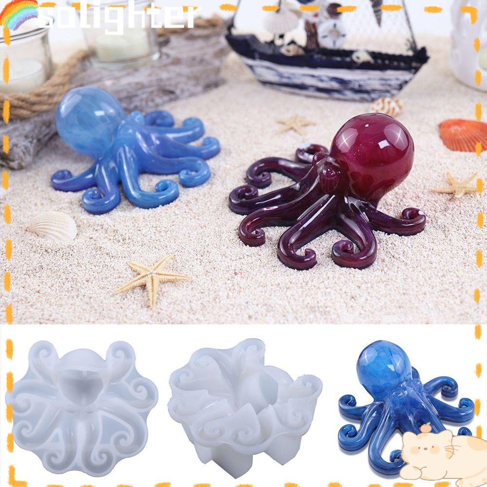 Solighter Ocean Octopus Cetakan Silikon Dekorasi Rumah Desktop Ornamen Hadiah Xmas Casting Mold