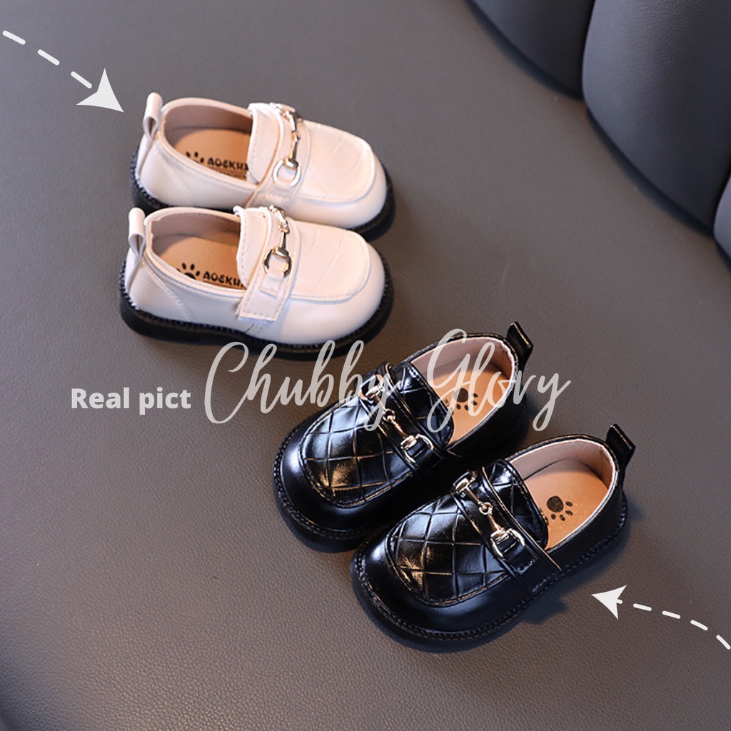 Chubby Glory SH2257 Sepatu pantofel tali perekat formal anak balita laki laki usia 1 2 3 4 5 tahun size 16-25