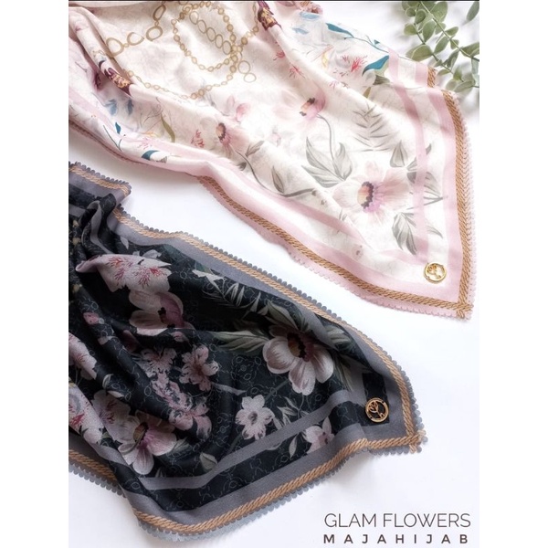hijab segiempat 140cm dan 120 cm Majahijab seri Glam Flower