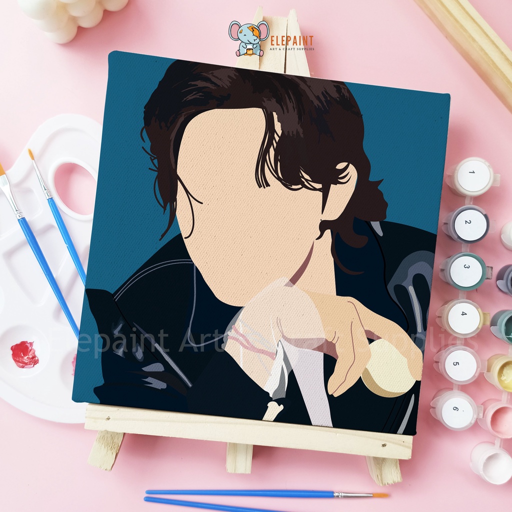 Jual Paint By Number Kpop BTS Army Edition 20x20cm DIY Painting Kit Mewarnai Lukisan with Wooden