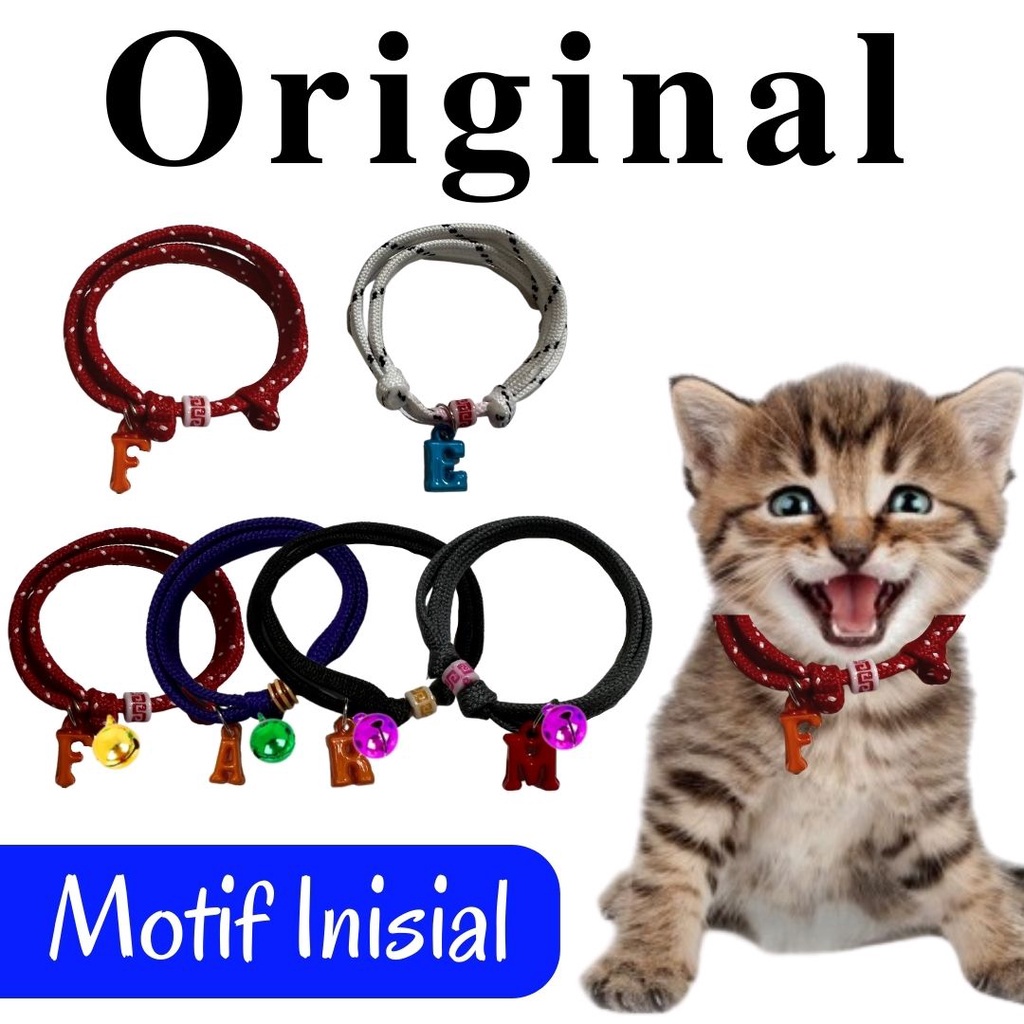 Kalung Tali Kucing Kecil Kucing Puppy Kitten Kalung Puppy Inisial lonceng FEZONE