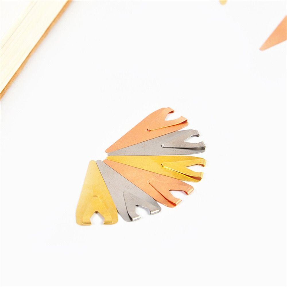 Lanfy Bookmark Kantor 12Pcs Klip Halaman Buku Berongga Mini Tanda Bacaan Logam