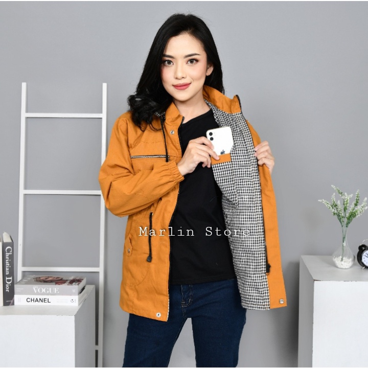 Jaket Hoodie Wanita Korean Style jumbo Oversize Import Crop Tebal Dewasa Baby Canvas Ukuran M Sampai 4XL