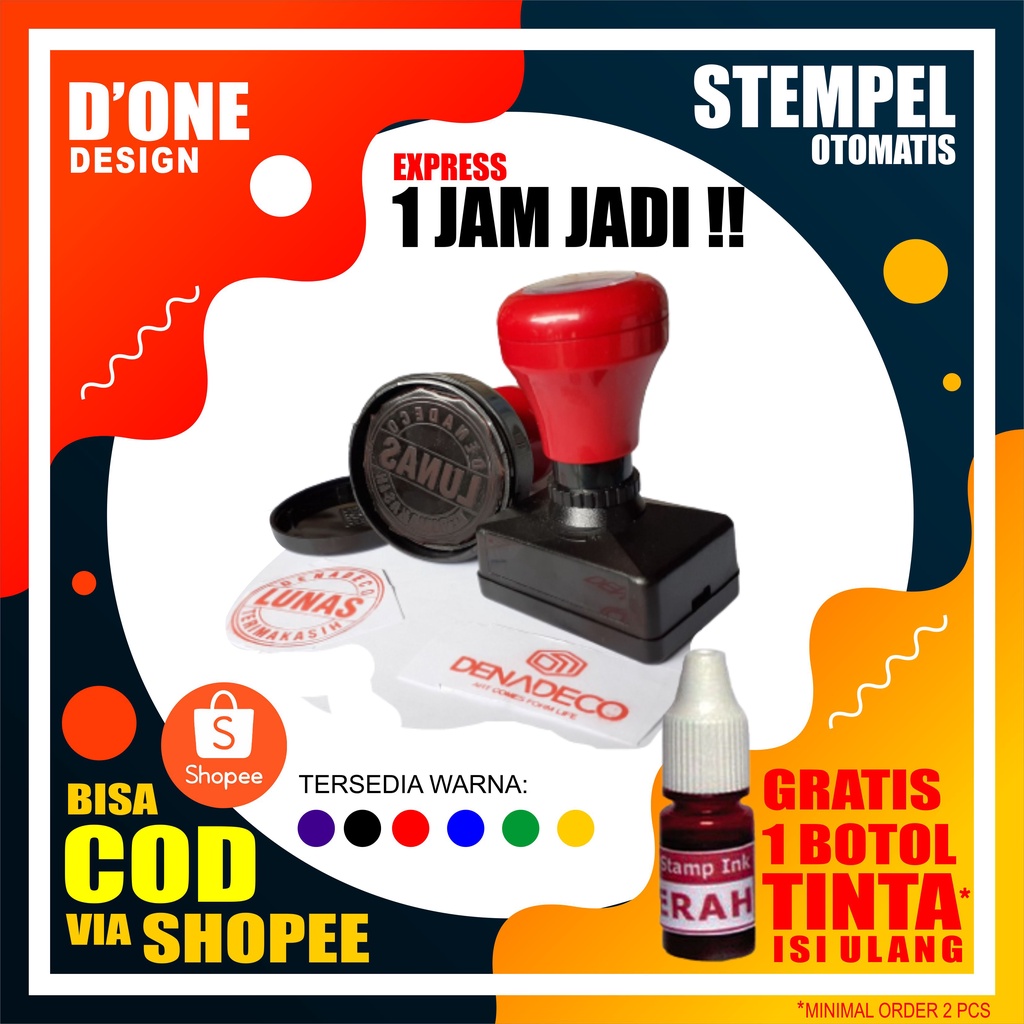 

STEMPEL FLASH OTOMATIS MURAH BULAT PERSEGI SIAP CETAK Bukittinggi Padang Sumbar