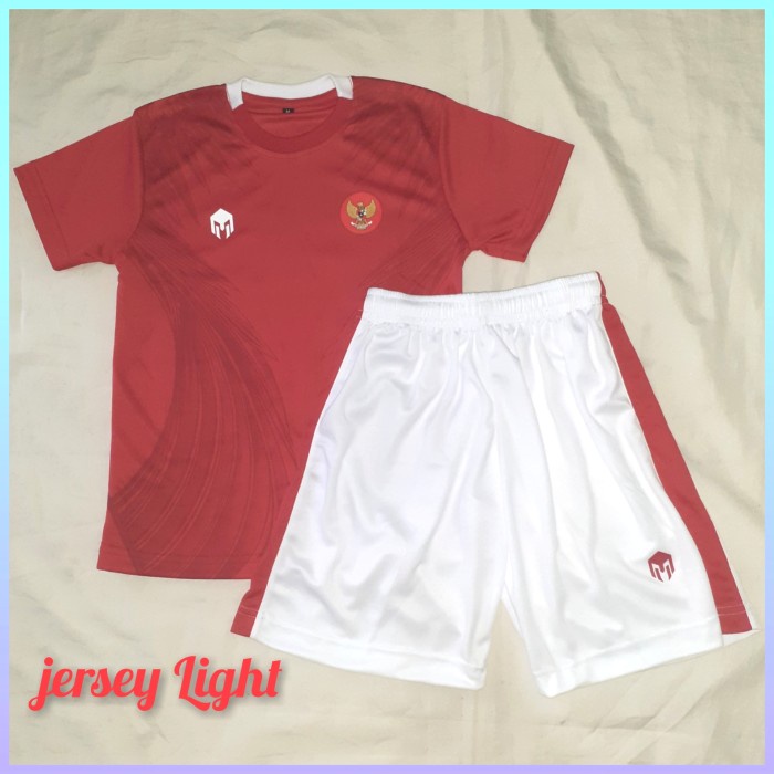Jersey Kids TimNas Indonesia Home / Kaos Bola Stelan Anak Dri Fit - Home 2021, M anak/4-5 Thn