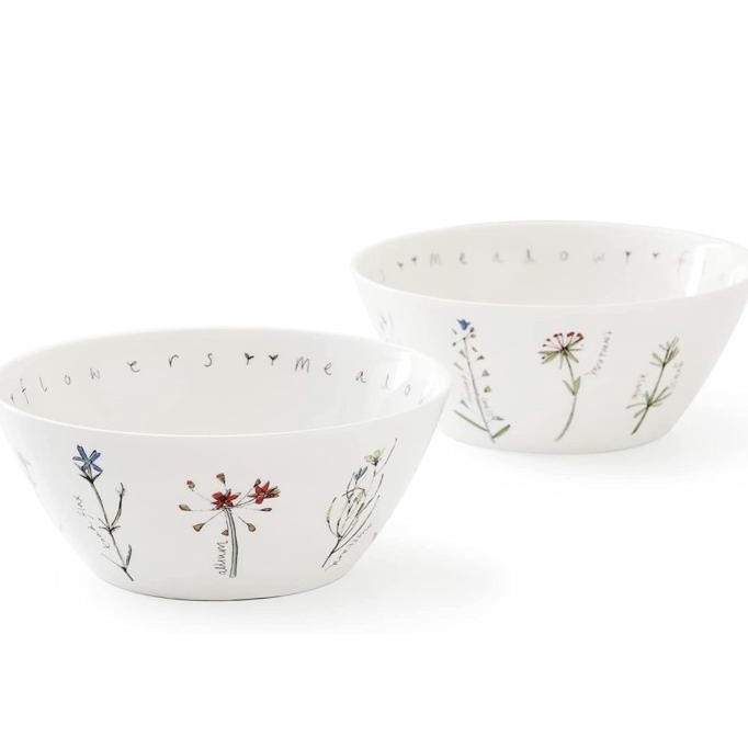 Saint James RACHEL BARKER Meadow Flower Noodle Salad Bowls Set 2pcs