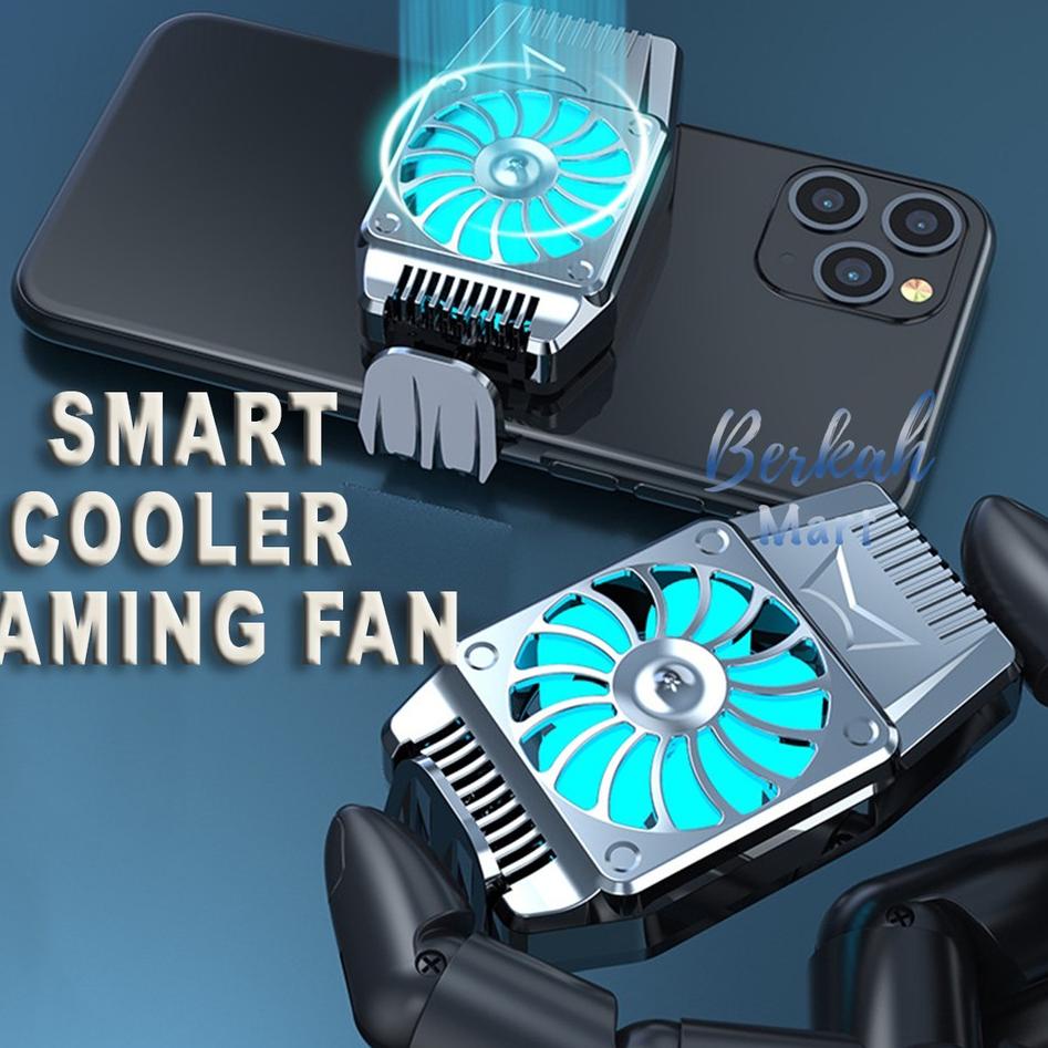 "TSM.07Ja23ᴺ" MOBILE PHONE REFRIGERATION COOLER BLUE LED LIGHT FAN KIPAS HP GAMING PRAKTIS MINI CHAR