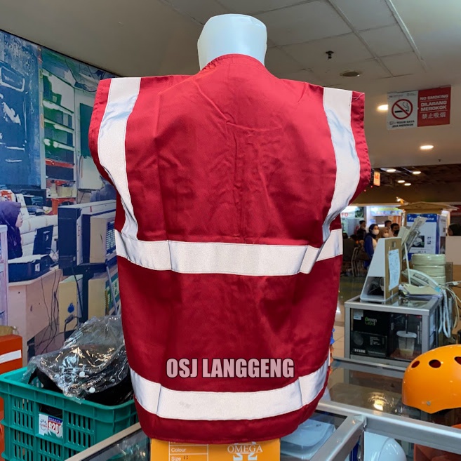Rompi Safety American Drill Merah / Rompi Proyek American Drill Murah