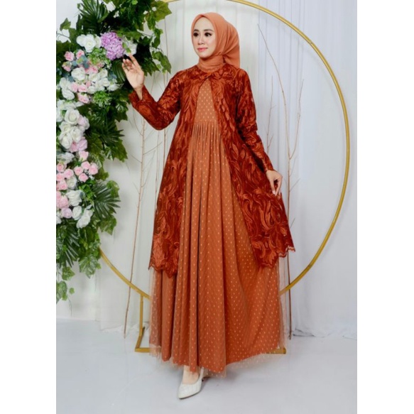 Gamis Cardigan Syabira Bordir Original Butik