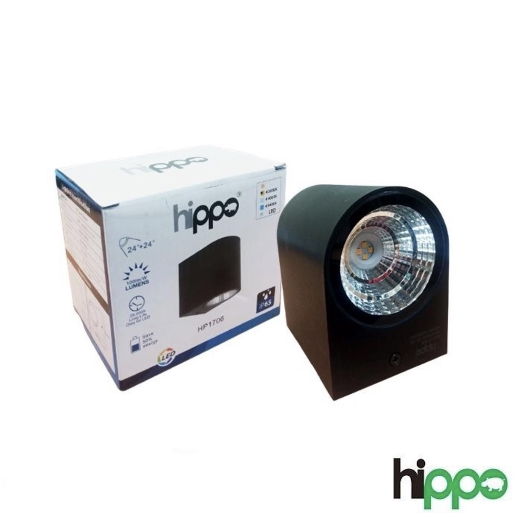 HIPPO WALL LAMP HP1706/ 4W + 4W LAMPU DINDING TEMPEL 2 ARAH OUTDOOR