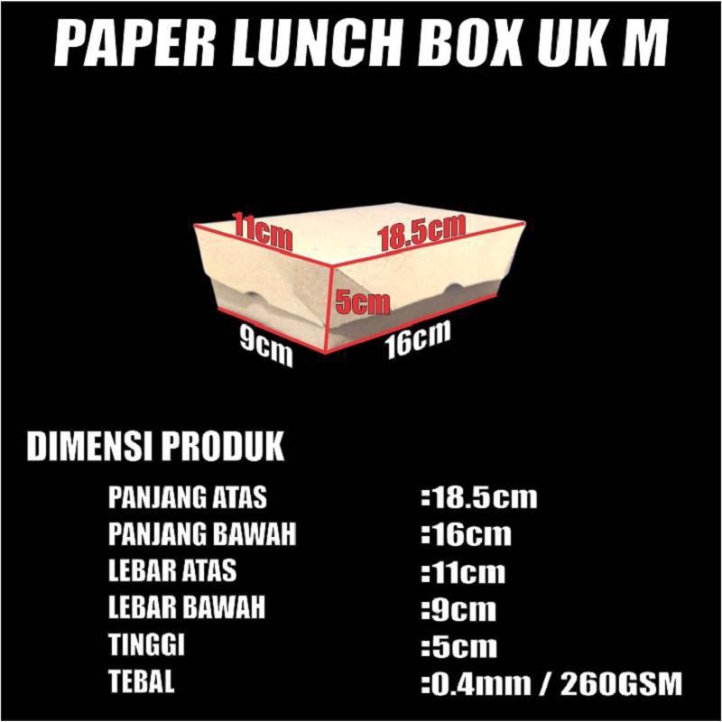 Paper Lunch Box Dus Laminasi Kotak Makan Kertas Paper Food Tray Siap Pakai SBY