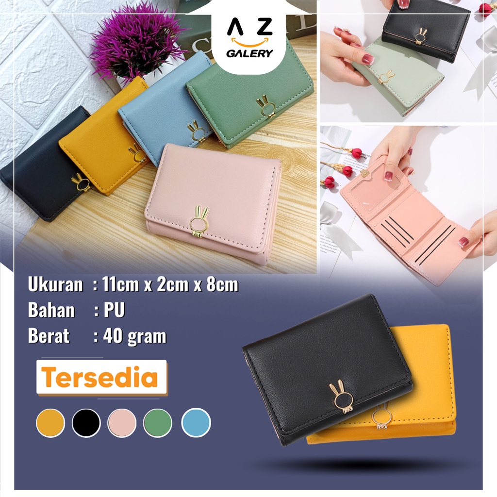 Dompet Lipat Wanita Kasual Mini Wallet Multifungsi Cewek Korea Style Import Kekinian Azgalery D77