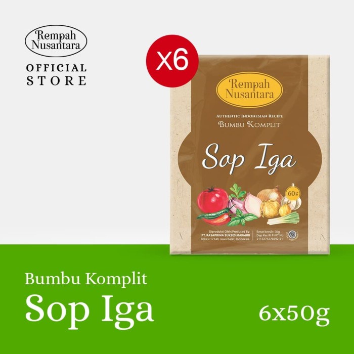 

Terlaris ✨ - REMPAH NUSANTARA BUMBU SOP IGA 60 GRAM 1 PACK ( 6 PCS ) 2.1.23