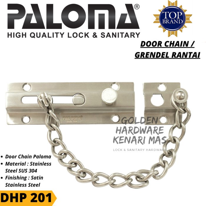 Grendel Kunci Pintu Rantai Paloma Dhp 201 Door Chain Grendel Pengaman Pintu