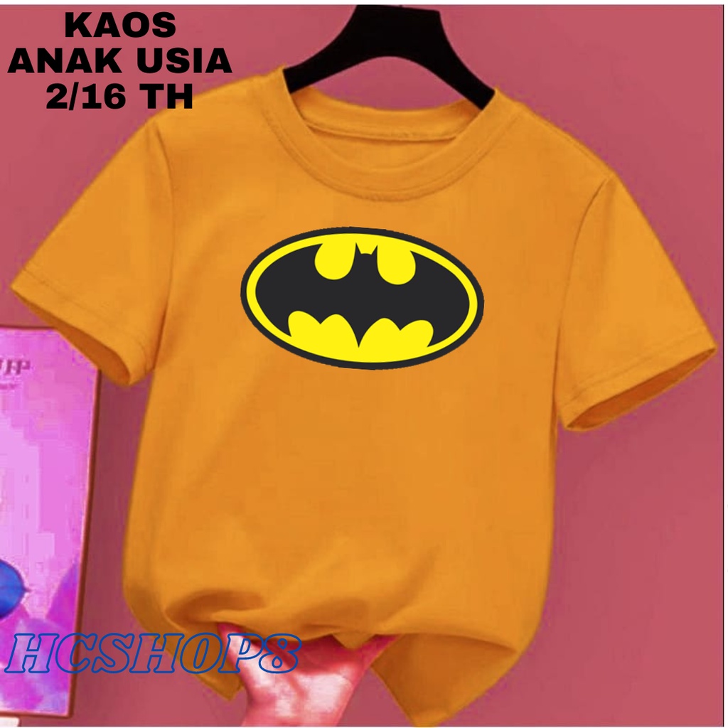 Kaos Anak Gambar Batman Ideal Laki Laki Perempuan Usia 2-16th Unisex Cowok Cewek