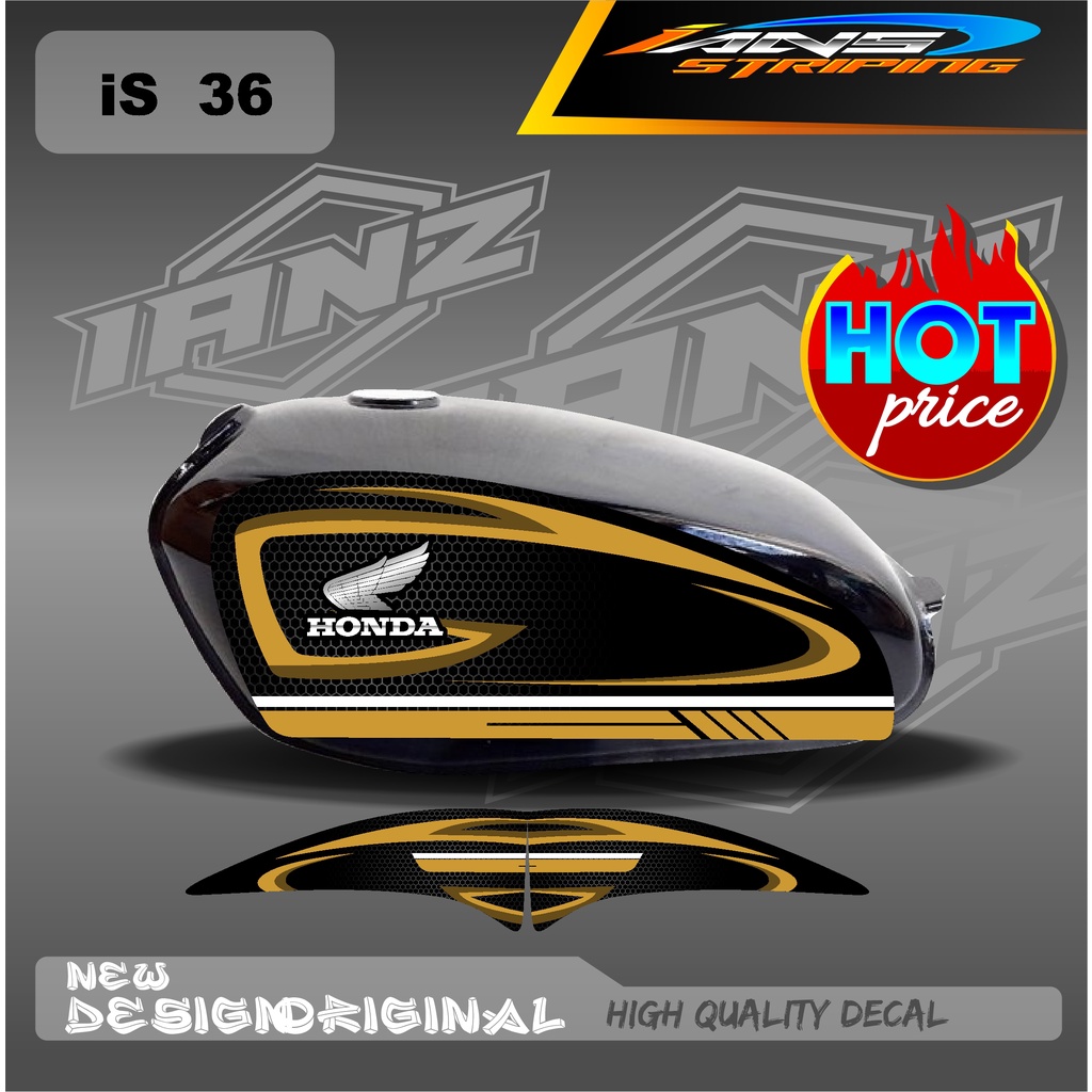 NEW STRIPING TANGKI CB100 CUSTOM STIKER HOLOGRAM/NON HOLOGRAM IS36