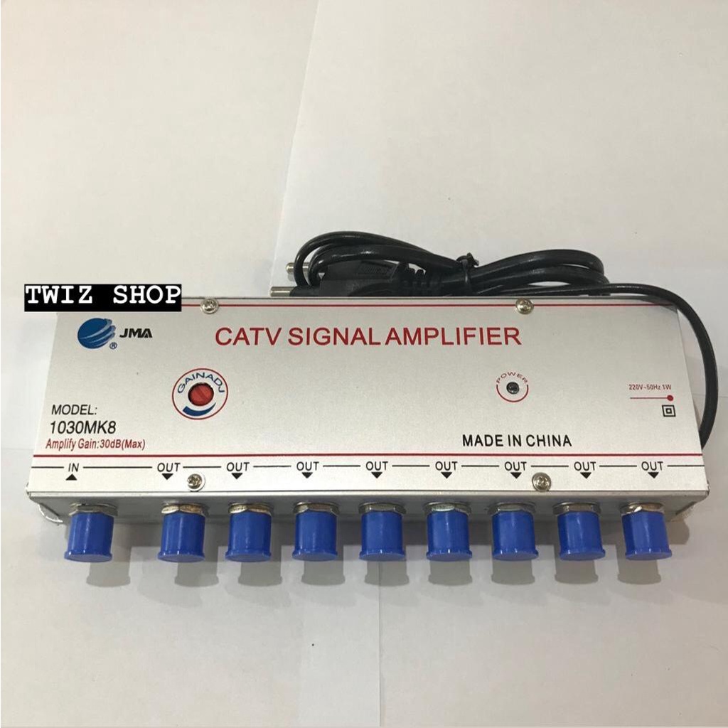 Booster Antena TV / CATV Signal Amplifier 8 Way