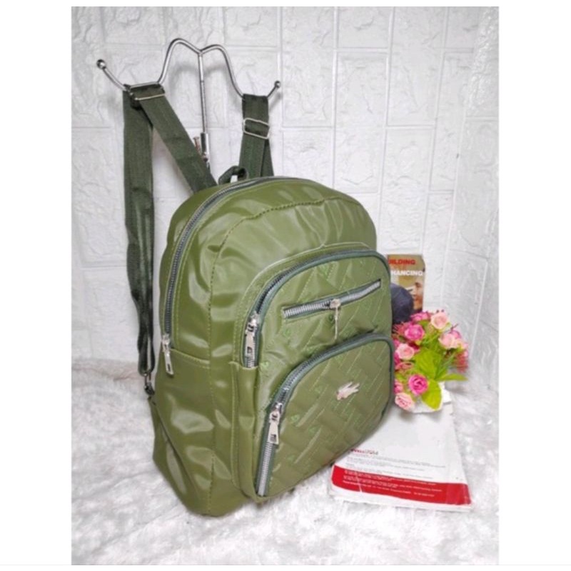Ransel Wanita Korean Kantong Tumpuk Resleting Ats