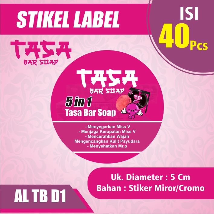 

STIKER LABEL TASA BAR SOAP AL TB D1