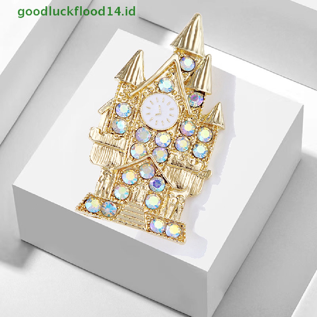 [GOOGFOUR] Fashion Rhinestone Castle Brooches Pin For Women Men Lapel Dresses Jewelry Accessories [TOP]