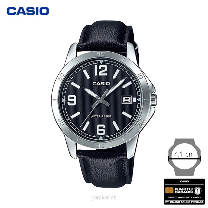 JAM TANGAN PRIA CASIO MTP-V004L-1A ORIGINAL - MTPV004L HITAM - MTP-V004L-1B
