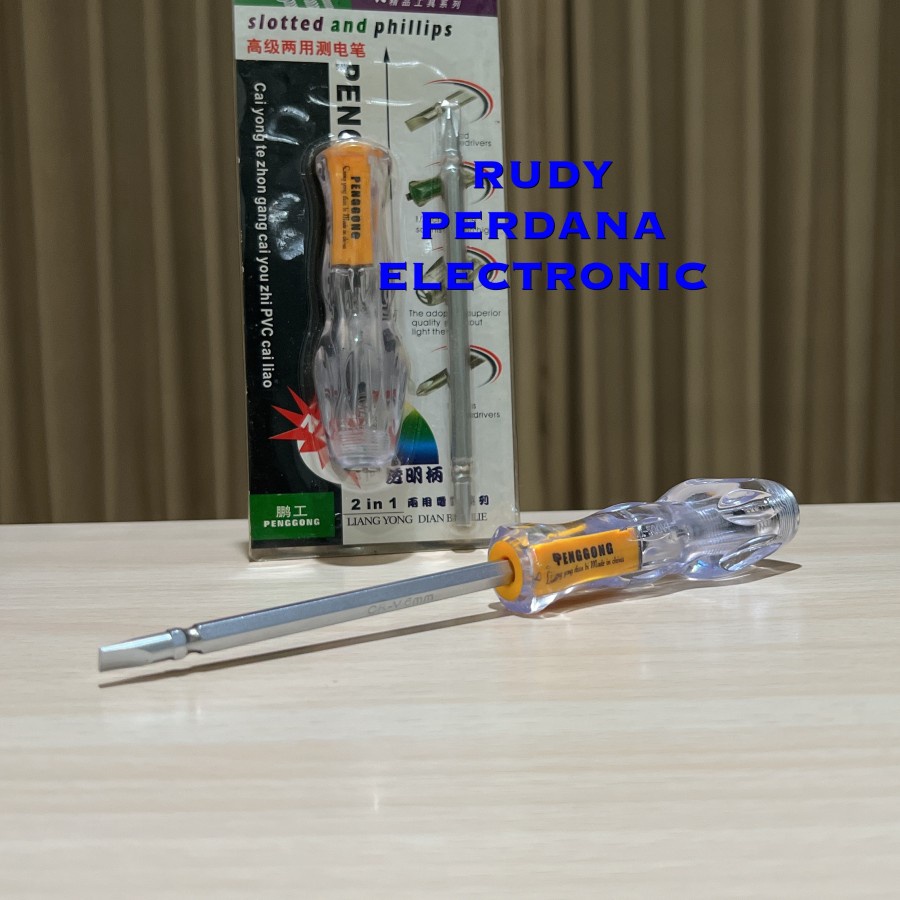 OBENG TESPEN TESTPEN TEST PEN LISTRIK AC MIN PLUS PH2 6x100 6MM 100MM