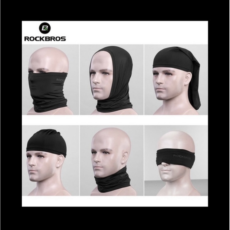 Rockbros WB001 Masker Sepeda Sport Face mask Scarf Bandana Slayer Ice Silk Anti UV