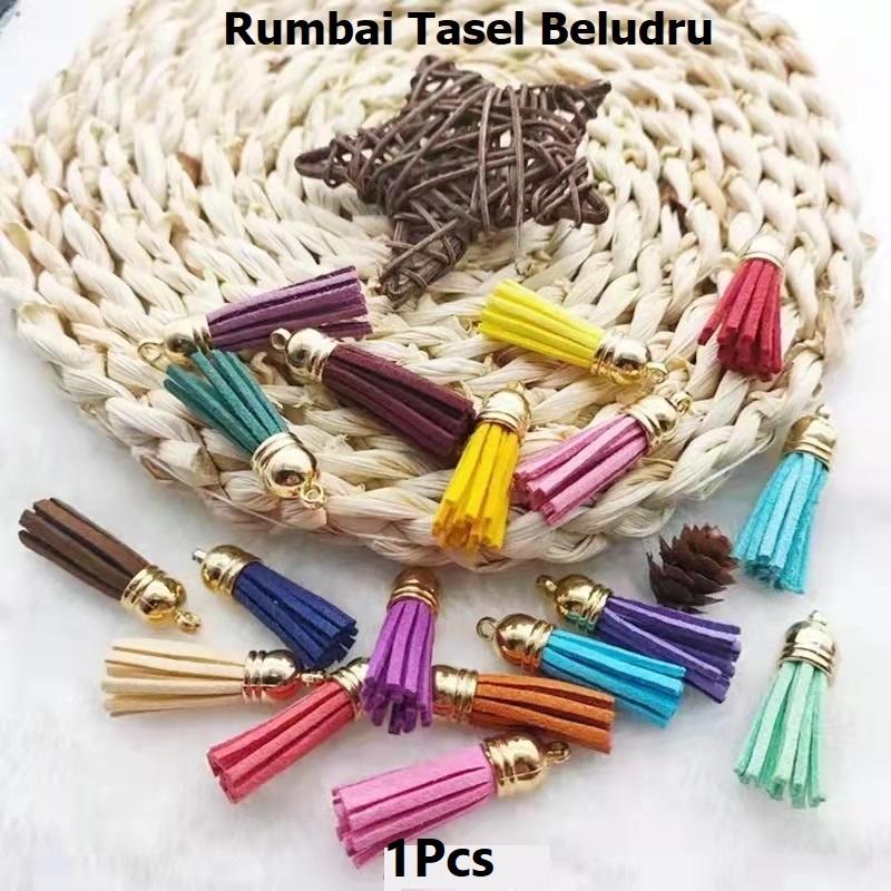 Tassel Rumbai Beludru Akhiran Gold Harga/Pc