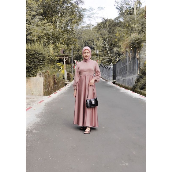 gamis brukat dress brukat outfit kondangan kekinian