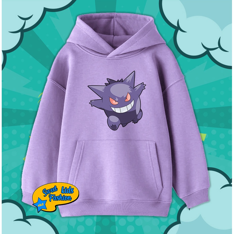 Jaket Hoodie Anak Pokemon Gengar Sweater Anak Gengar Pokemon