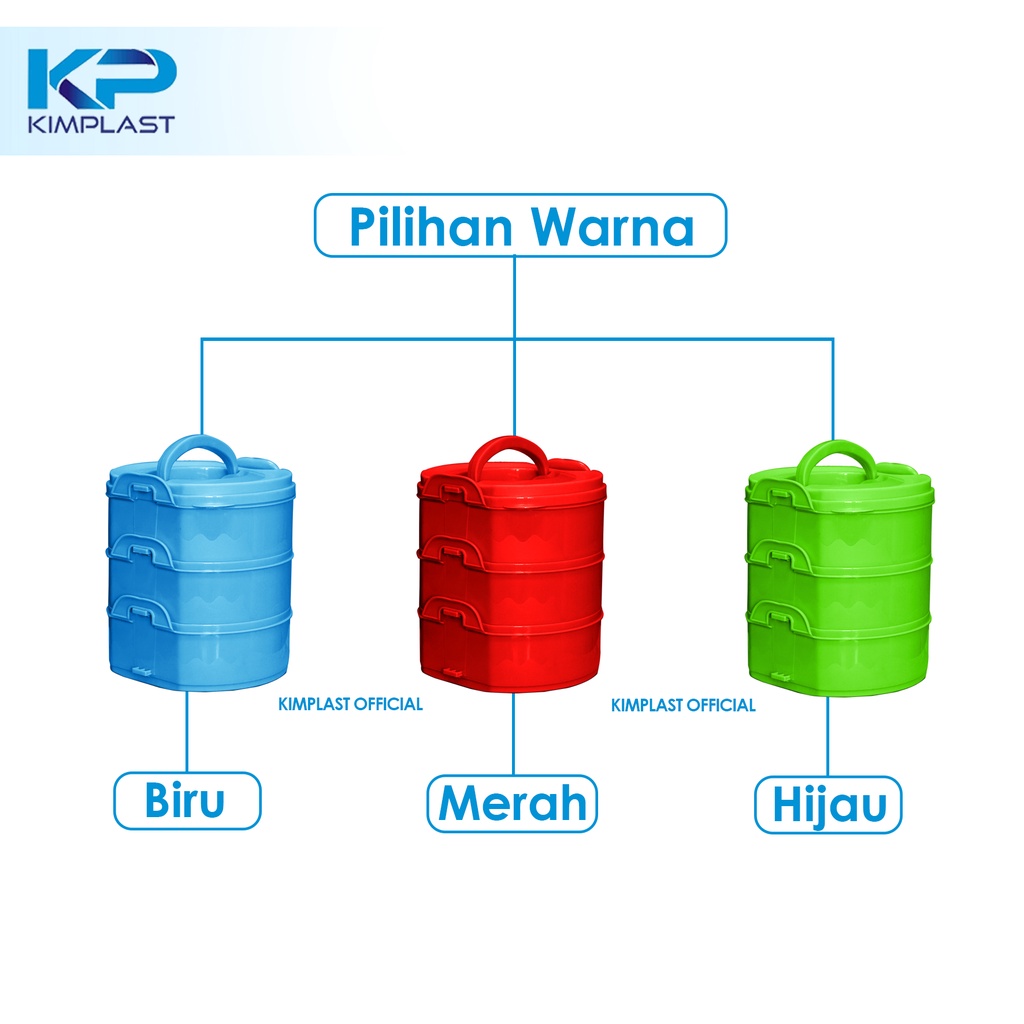 bestpromo kimplast rantang valencia susun 3/ rantang susun 3 plastik / rantang susun 3 / rantang