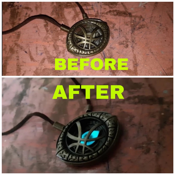 DOCTOR DR STRANGE GLOW DARK KALUNG EYE AGAMOTTO COSPLAY AVENGERS NYALA